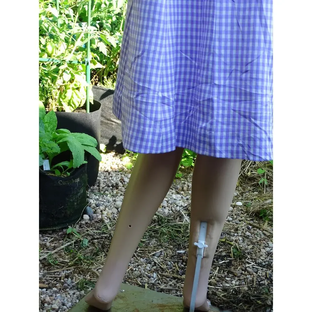 VTG 1970s Purple Gingham Prairie Midi Dress Plus Size 1X 2X Handmade Checkered